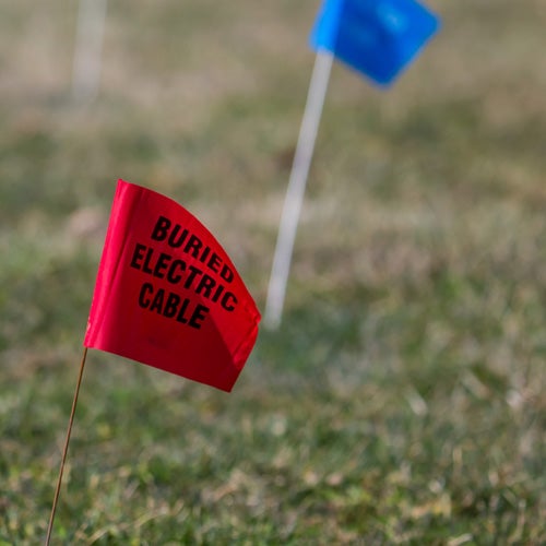 buried electric cable locating flag