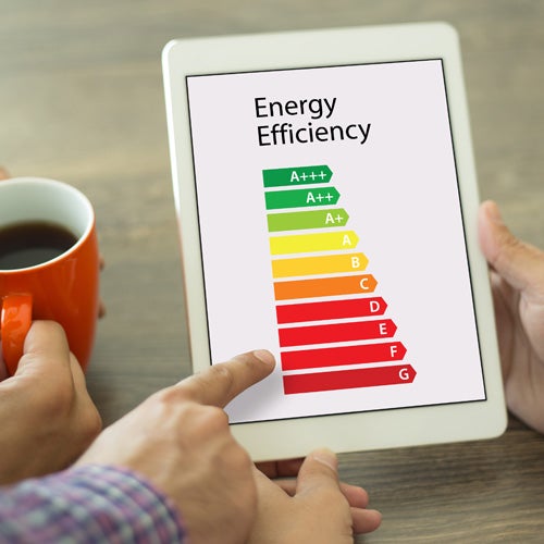 tablet showing energy efficiency